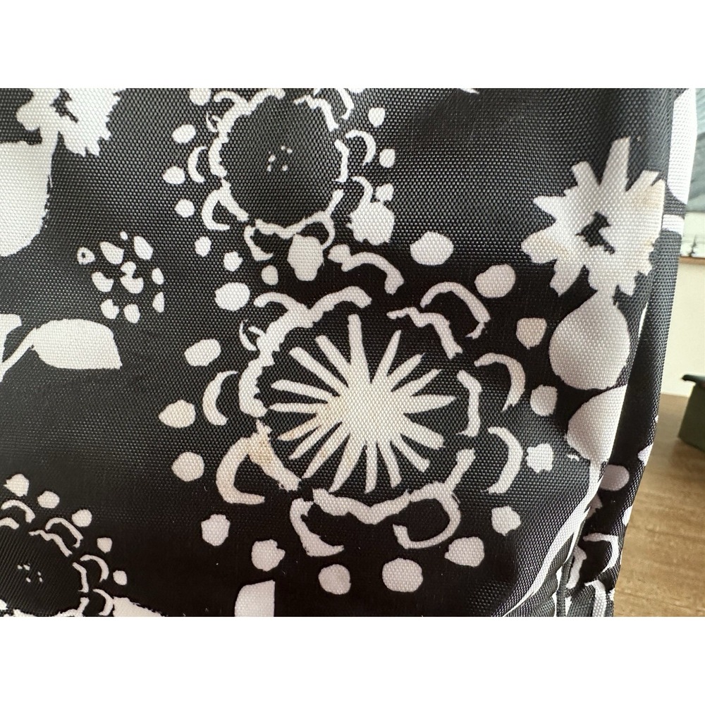 Thirty One Black & White Floral Cosmetic Bag Organizer Pouch Plastic Lined - Picture 5 of 9
